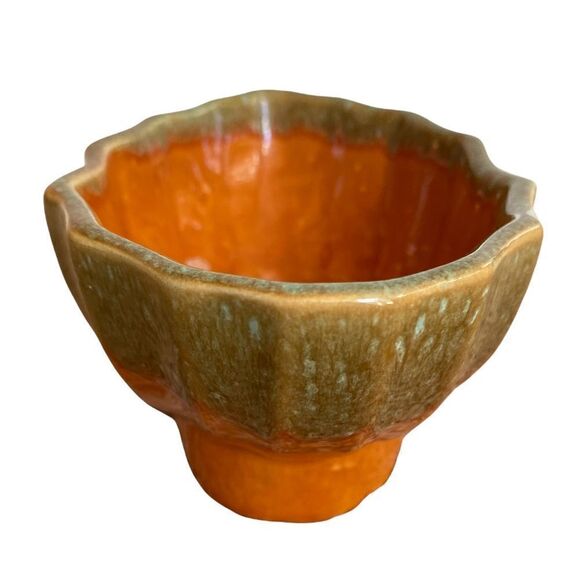 Cookson Pottery USA Orange and Green Planter - Picture 2 of 6
